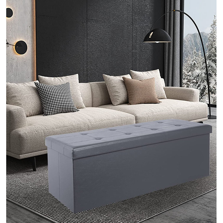 Red Barrel Studio® Upholstered Flip Top Storage Bench Wayfair